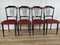 Wooden Dining Chairs with Padded Seats, 1960s, Set of 4 1