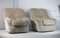 Space Age Armchairs in Beige Ribbed Velvet. France, 1970s, Set of 2 15