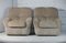 Space Age Armchairs in Beige Ribbed Velvet. France, 1970s, Set of 2 1