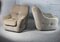 Space Age Armchairs in Beige Ribbed Velvet. France, 1970s, Set of 2, Image 16