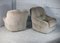 Space Age Armchairs in Beige Ribbed Velvet. France, 1970s, Set of 2, Image 27