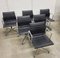 Dunkelgraue EA108 Bürostühle aus Leder & Aluminium von Charles & Ray Eames für Vitra, 2000er, 8er Set 3