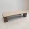 Italian Travertine & Wengé Coffee Table, 1970s 3