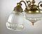 Lampada da soffitto vintage con tre paralumi in vetro opaco, Francia, anni '50, Immagine 8
