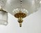 Vintage Ceiling Light with Three Matte Glass Lampshades, France, 1950s 9