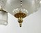 Vintage Ceiling Light with Three Matte Glass Lampshades, France, 1950s, Image 9