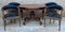Esstisch mit Armlehnstühlen aus Leder & Nussholz, 1950er, 5er Set 2