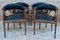 Dining Table with Armchairs in Leather and Walnut, 1950s, Set of 5 17
