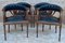 Tavolo da pranzo con poltrone in pelle e noce, anni '50, set di 5, Immagine 17