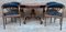 Mesa de comedor con butacas de cuero y nogal, años 50. Juego de 5, Imagen 20