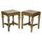 Italian Gold Giltwood Side Tables with Marble Top, 1840, Set of 2 1