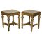 Italian Gold Giltwood Side Tables with Marble Top, 1840, Set of 2, Image 1