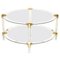 Mid-Century Modern Coffee Table in Brass and Silvered Glass, 1950s, Image 1