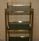 Mid-Century Modern Three Tier Tables in Brass and Smoked Glass, Set of 2, Image 4