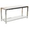 Mid-Century Modern Italian Chrome Brass and Glass Console Table, 1970s 1