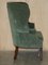 Antique Victorian Curved Wingback Armchair, 1880 17