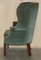 Antique Victorian Curved Wingback Armchair, 1880 19