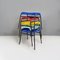 Moderne italienische Mid-Century Hocker aus schwarzem Metall & blauem Kunststoff, 1960er, 2er Set 13