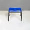 Mid-Century Italian Modern Black Metal and Blue Plastic Stools, 1960s, Set of 2 8