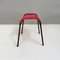 Mid-Century Italian Modern Black Metal and Red Plastic Stool, 1960s, Image 8