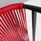 Mid-Century Italian Modern Black Metal and Red Plastic Stool, 1960s 4