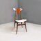Mid-Century Modern Italian Five Wooden and White Cotton Dining Chairs, 1950s, Set of 5, Image 4