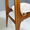 Cinque sedie da pranzo Mid-Century moderne in legno e cotone bianco, Italia, anni '50, set di 5, Immagine 10