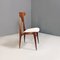 Mid-Century Modern Italian Five Wooden and White Cotton Dining Chairs, 1950s, Set of 5 6