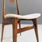 Mid-Century Modern Italian Five Wooden and White Cotton Dining Chairs, 1950s, Set of 5 12