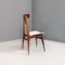 Moderne italienische Mid-Century Five Esszimmerstühle aus Holz & weißer Baumwolle, 1950er, 5er Set 7