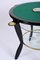 Italian Ebonized Beech and Brass Game Table with Glass Shelves attributed to Gio Ponti, 1950s 17