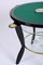 Tavolo da gioco in faggio ebanizzato e ottone con ripiani in vetro, Italia, anni '50, Immagine 17