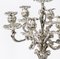 Antique French Rococo Revival 7 Light Silver Plated Candleholders, 1920s, Set of 2, Image 5