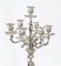 Antique French Rococo Revival 7 Light Silver Plated Candleholders, 1920s, Set of 2, Image 3