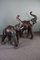 Large Leather-Covered Elephants, Set of 2 8