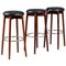 Danish Rosewood and Chrome Bar Stools, 1970s, Set of 3 3