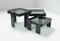 Vintage Italian Nesting Tables in Black by Gianfranco Frattini for Cassina, Set of 3, Image 4