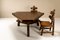Architectural Dining Room Set in Dark Stained Ash Wood, France, 1960s, Set of 7, Image 2