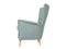 Moderner italienischer Mid-Century Sessel aus grauem Stoff & Holz, 1950er 2