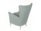 Mid-Century Italian Modern Grey Fabric & Wood Armchair, 1950s, Image 5