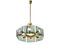 Brass & Smoked Glass 8-Light Pendant Light by Gino Paroldo for Dino Dei, 1960s, Image 1