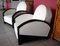 French Club Chairs in White Leather, 1920s, Set of 2 3