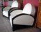 Set of French Club Chairs in White Leather, 1920s 3