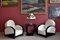 Set of French Club Chairs in White Leather, 1920s 1