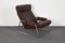 Vintage Scandinavian Burgundy Leather & Tubular Steel Lounge Chair, 1970s 1