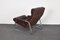 Vintage Scandinavian Burgundy Leather & Tubular Steel Lounge Chair, 1970s 4