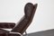 Vintage Scandinavian Burgundy Leather & Tubular Steel Lounge Chair, 1970s 7