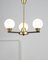 Vintage Italian Chandelier in Metal and Opaline Glass 3