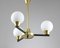 Vintage Italian Chandelier in Metal and Opaline Glass, Image 1