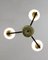 Vintage Italian Chandelier in Metal and Opaline Glass, Image 11